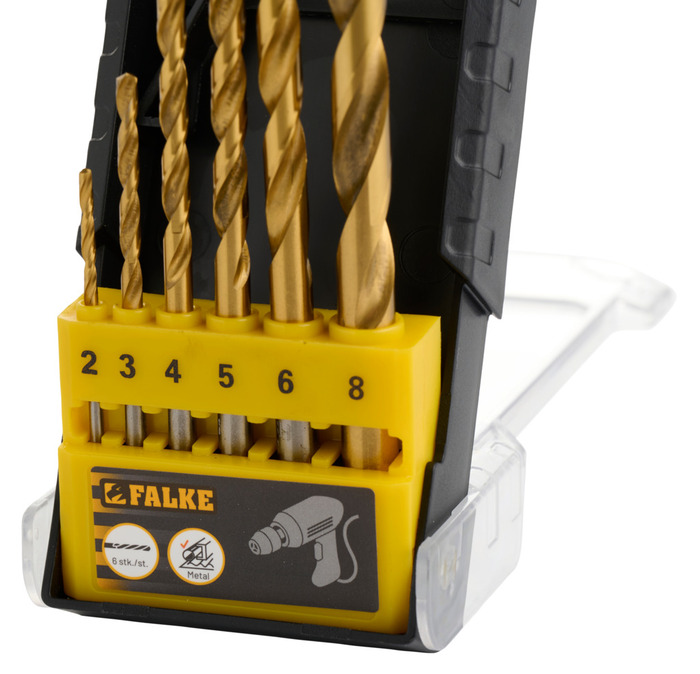 Metallborrsats HSS 6 delar Falke